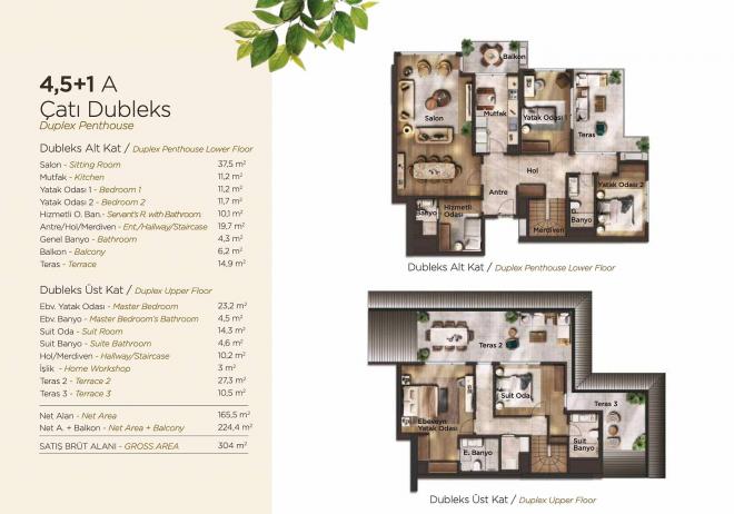 Duplex 3+1 in Istanbul