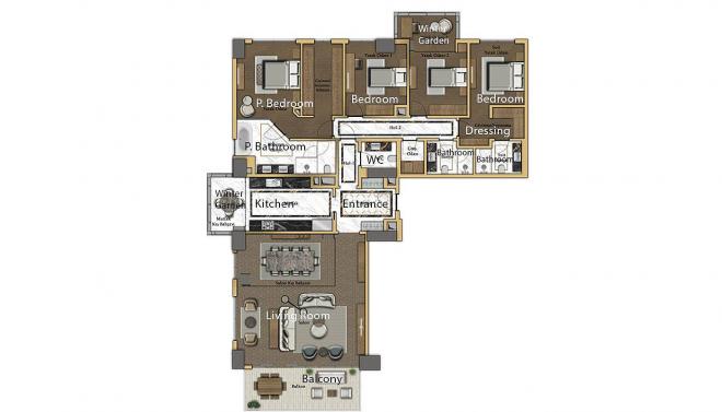 3+1 Apartment mit Meerblick in Istanbul