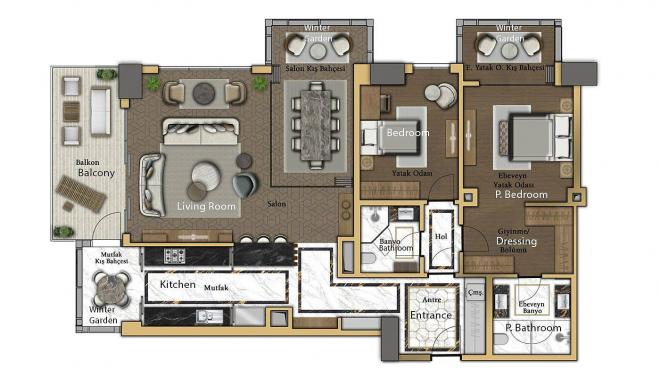 3+1 Apartment mit Meerblick in Istanbul