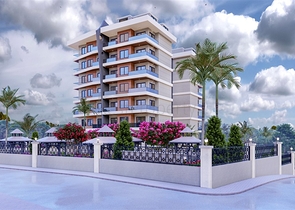 1+1 Wohnung in einem neuen Komplex in Avsallar