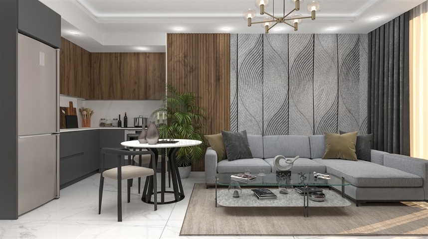 Neues Projekt in der Region Oba, 350 m vom Meer entfernt  