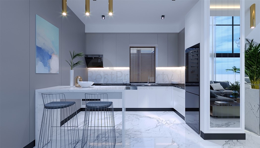 Das Projekt von Villen mit herrlichem Blick im Zentrum von Alanya