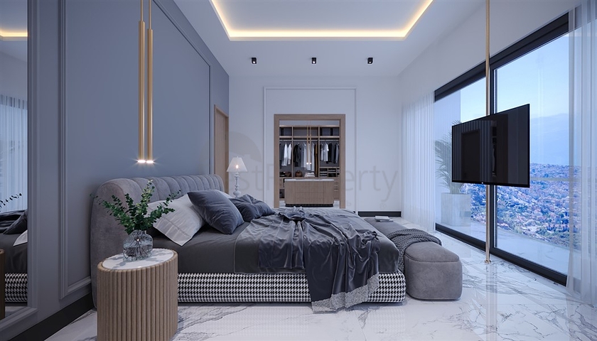 Das Projekt von Villen mit herrlichem Blick im Zentrum von Alanya