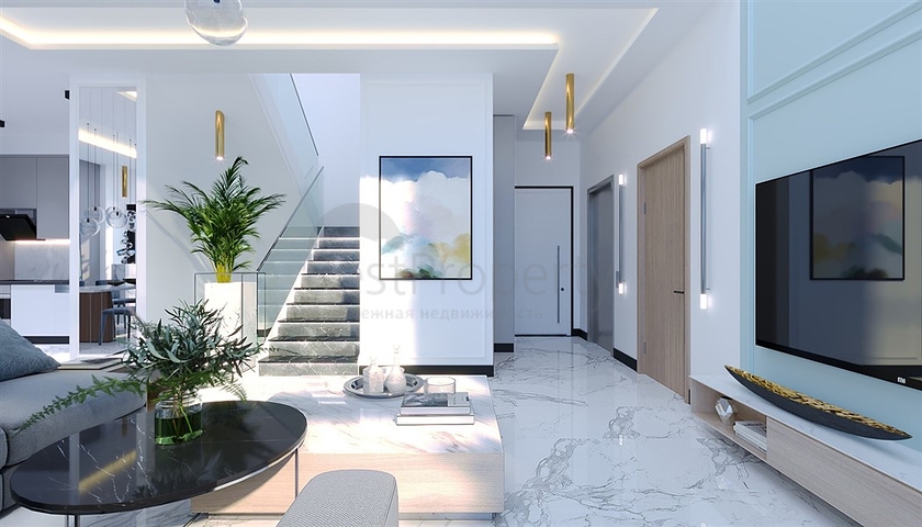 Das Projekt von Villen mit herrlichem Blick im Zentrum von Alanya