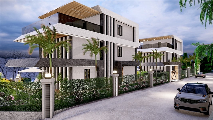 Das Projekt von Villen mit herrlichem Blick im Zentrum von Alanya