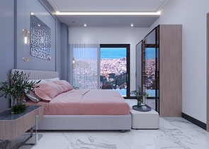 Das Projekt von Villen mit herrlichem Blick im Zentrum von Alanya