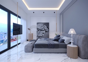 Das Projekt von Villen mit herrlichem Blick im Zentrum von Alanya