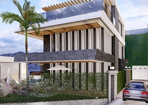 Das Projekt von Villen mit herrlichem Blick im Zentrum von Alanya