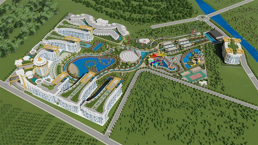 1+1 Wohnung im größten Projekt in Alanya im Stadtteil Turkler