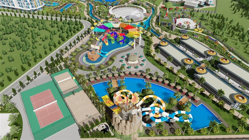 1+1 Wohnung im größten Projekt in Alanya im Stadtteil Turkler