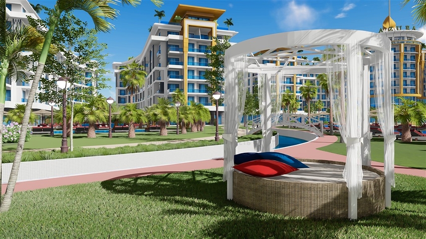 1+1 Wohnung im größten Projekt in Alanya im Stadtteil Turkler