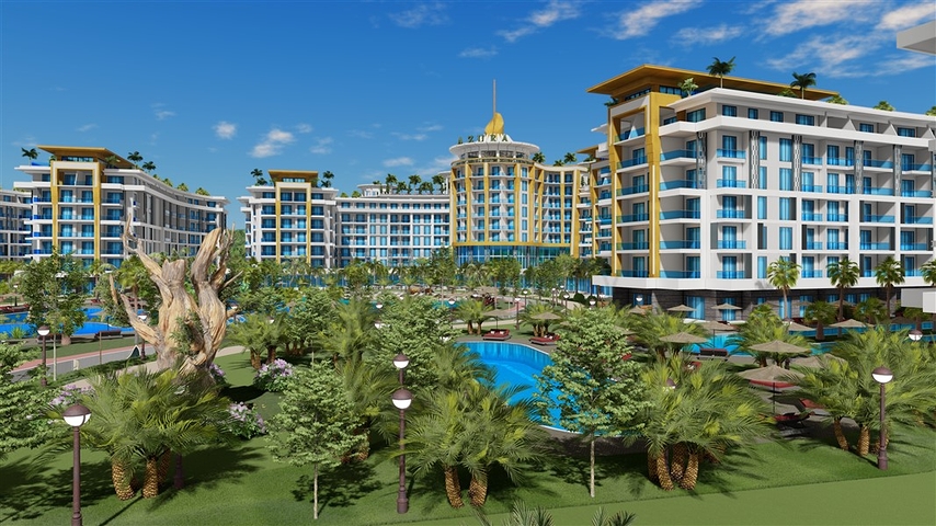 1+1 Wohnung im größten Projekt in Alanya im Stadtteil Turkler