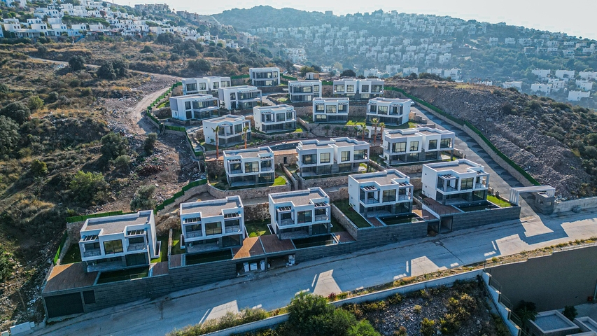 Neuer Komplex mit Panoramablick auf das Meer in einer gemütlichen Lage im Stadtteil Yalıkavak.