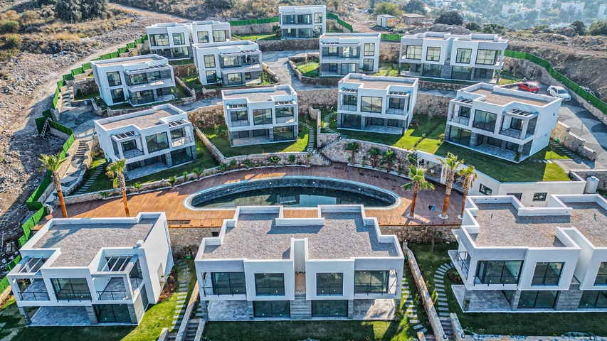 Neuer Komplex mit Panoramablick auf das Meer in einer gemütlichen Lage im Stadtteil Yalıkavak.