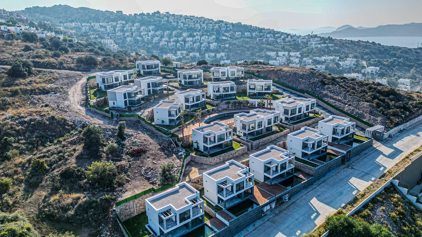 Neuer Komplex mit Panoramablick auf das Meer in einer gemütlichen Lage im Stadtteil Yalıkavak.