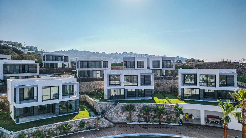 Neuer Komplex mit Panoramablick auf das Meer in einer gemütlichen Lage im Stadtteil Yalıkavak.