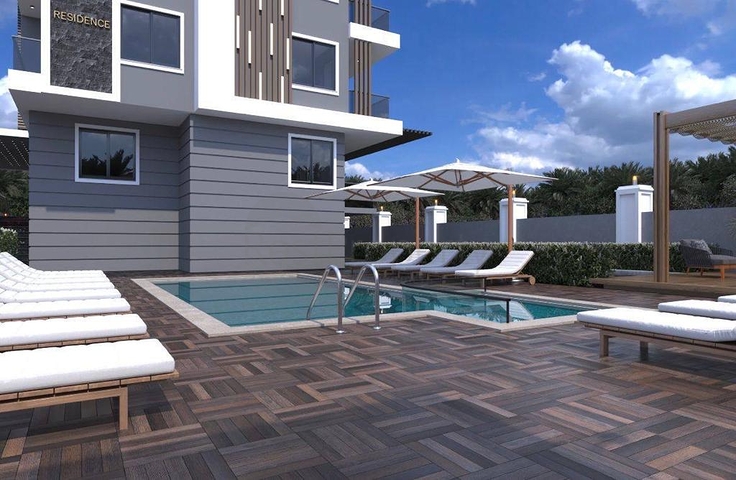 Möblierte Zweizimmerwohnung 700 m vom Meer entfernt in Gazipasa