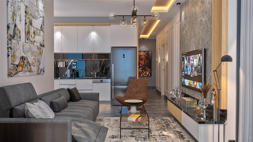 Dreizimmerwohnung in einer im Bau befindlichen Wohnanlage in der exklusiven Gegend von Kargicak