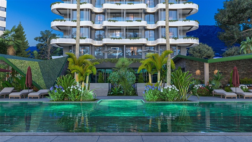 Dreizimmerwohnung in einer im Bau befindlichen Wohnanlage in der exklusiven Gegend von Kargicak