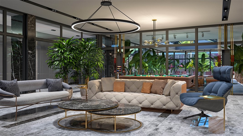 Dreizimmerwohnung in einer im Bau befindlichen Wohnanlage in der exklusiven Gegend von Kargicak