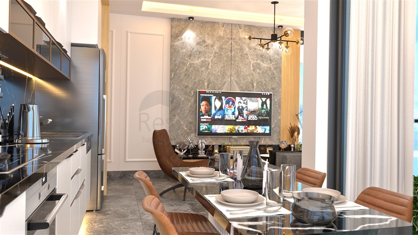 Dreizimmerwohnung in einer im Bau befindlichen Wohnanlage in der exklusiven Gegend von Kargicak