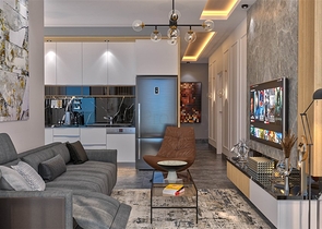 Dreizimmerwohnung in einer im Bau befindlichen Wohnanlage in der exklusiven Gegend von Kargicak