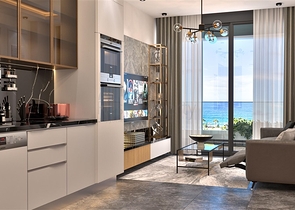 Dreizimmerwohnung in einer im Bau befindlichen Wohnanlage in der exklusiven Gegend von Kargicak