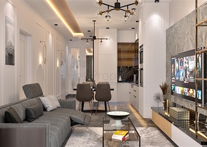 Dreizimmerwohnung in einer im Bau befindlichen Wohnanlage in der exklusiven Gegend von Kargicak