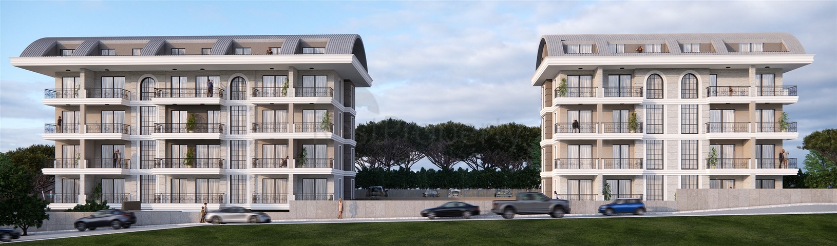 Ein neuer Komplex in einer wohnfreundlichen Gegend von Oba