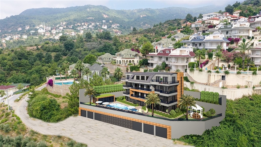 Neue Penthäuser in der Berghängen Alanyas