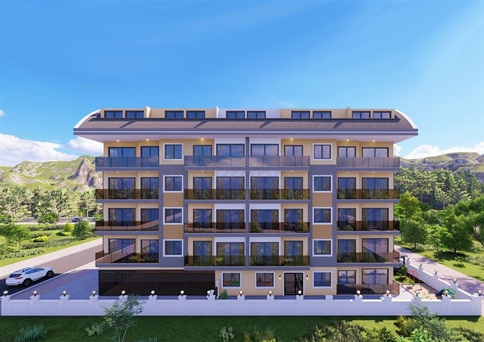 1+1 Wohnung in einem neuen Komplex im Zentrum von Alanya