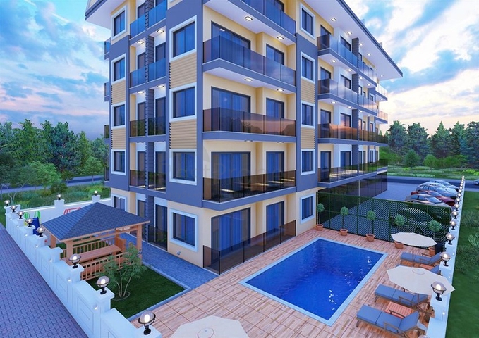 1+1 Wohnung in einem neuen Komplex im Zentrum von Alanya