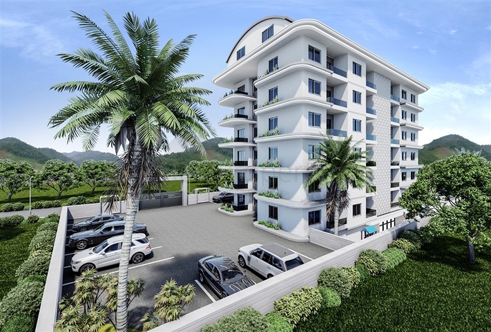 Wohnungen mit Geräten in einem neuen Projekt im Zentrum von Gazipasi