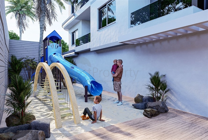 Wohnungen mit Geräten in einem neuen Projekt im Zentrum von Gazipasi