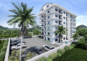 Wohnungen mit Geräten in einem neuen Projekt im Zentrum von Gazipasi