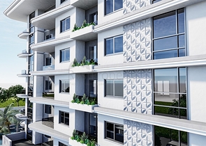 Wohnungen mit Geräten in einem neuen Projekt im Zentrum von Gazipasi