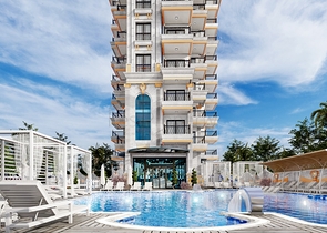 1+1 Wohnung in einer neuen Wohnanlage im Bezirk Mahmutlar