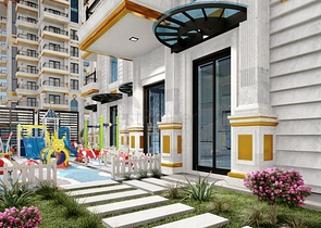 1+1 Wohnung in einer neuen Wohnanlage im Bezirk Mahmutlar