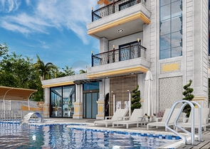 1+1 Wohnung in einer neuen Wohnanlage im Bezirk Mahmutlar