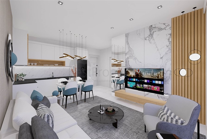 Wohnanlage mit Infrastruktur in unmittelbarer Nähe zum Meer in der Gegend von Tosmur