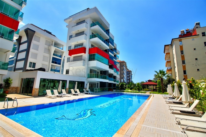 1+1 möblierte Wohnung mit Meerblick im Stadtteil Kestel