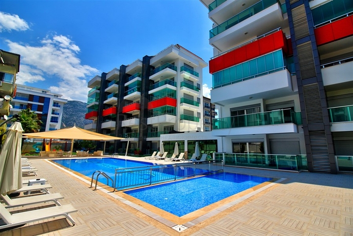 1+1 möblierte Wohnung mit Meerblick im Stadtteil Kestel