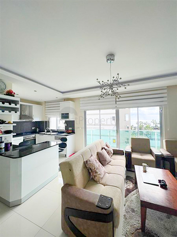 1+1 möblierte Wohnung mit Meerblick im Stadtteil Kestel