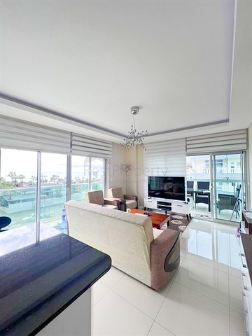 1+1 möblierte Wohnung mit Meerblick im Stadtteil Kestel