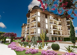 Wohnung mit 1+1 Grundriss im Bezirk Oba in einem Komplex mit Familienkonzept