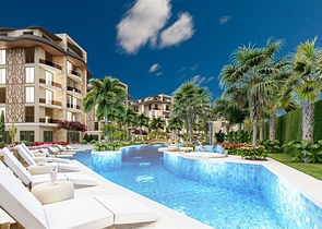 Wohnung mit 1+1 Grundriss im Bezirk Oba in einem Komplex mit Familienkonzept