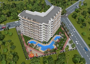 Zweizimmerwohnung im Baukomplex von Gazipasa