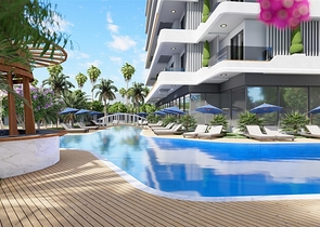 Zweizimmerwohnung im Baukomplex von Gazipasa