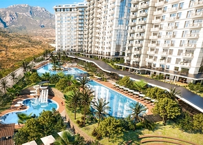 1+1 Wohnung in einem im Bau befindlichen Komplex im Stadtteil Mahmutlar