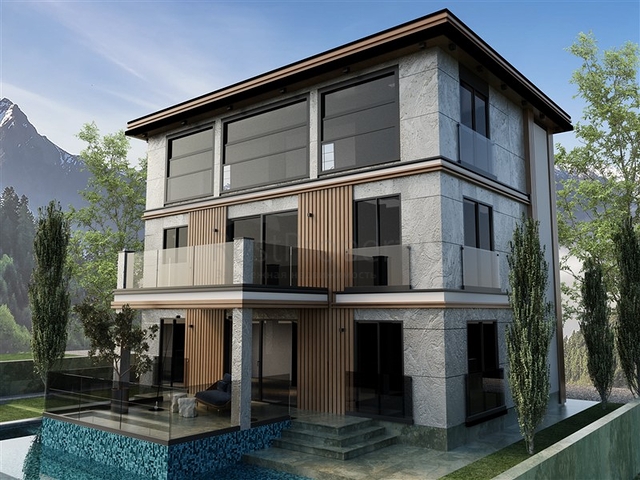 Ein Premium-Komplex von Apartments und Villen im Stadtteil Kargicak 